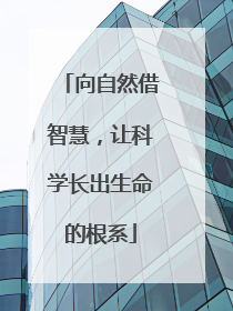 向自然借智慧，让科学长出生命的根系