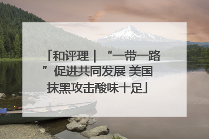 和评理｜“一带一路”促进共同发展 美国抹黑攻击酸味十足