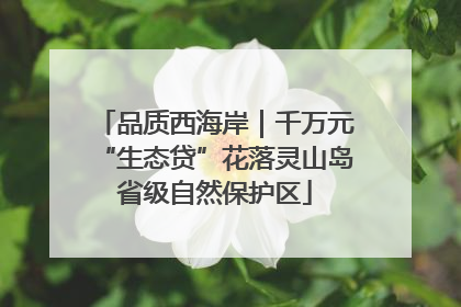 品质西海岸｜千万元“生态贷”花落灵山岛省级自然保护区