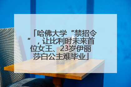 哈佛大学“禁招令”，让比利时未来首位女王、23岁伊丽莎白公主难毕业