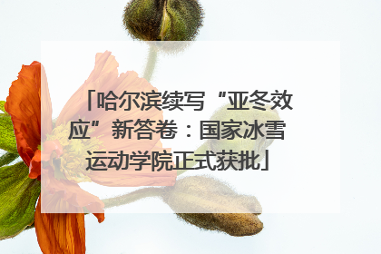 哈尔滨续写“亚冬效应”新答卷：国家冰雪运动学院正式获批