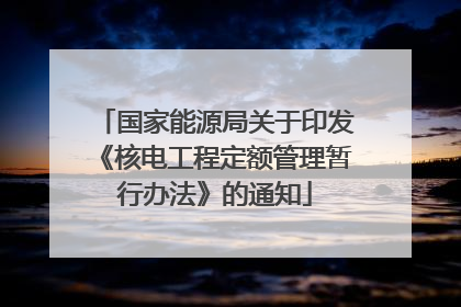 国家能源局关于印发《核电工程定额管理暂行办法》的通知