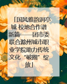 国风雅韵润亭城 校地合作谱新篇——团市委联合滁州城市职业学院助力传统文化“破圈”绽放