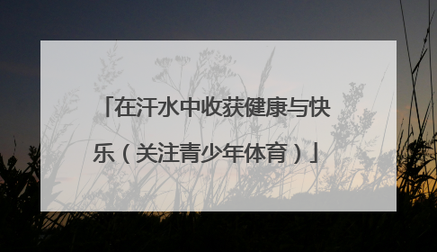 在汗水中收获健康与快乐（关注青少年体育）