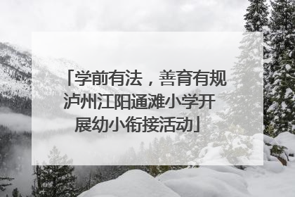 学前有法，善育有规 泸州江阳通滩小学开展幼小衔接活动