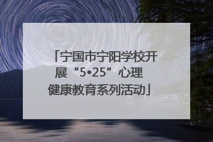 宁国市宁阳学校开展“5•25”心理健康教育系列活动