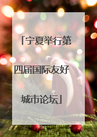 宁夏举行第四届国际友好城市论坛