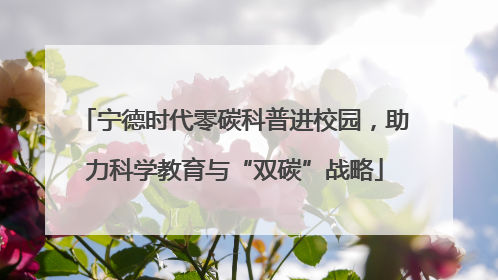 宁德时代零碳科普进校园，助力科学教育与“双碳”战略