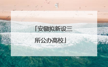 安徽拟新设三所公办高校