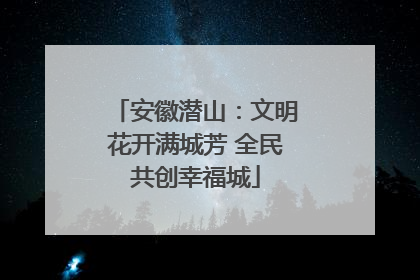 安徽潜山：文明花开满城芳 全民共创幸福城