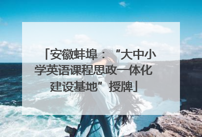 安徽蚌埠：“大中小学英语课程思政一体化建设基地”授牌