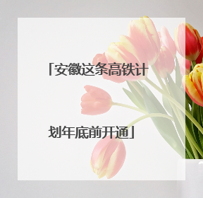 安徽这条高铁计划年底前开通