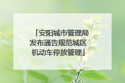 安阳城市管理局发布通告规范城区机动车停放管理