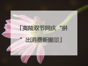 夷陵双节同庆“拼”出消费新图景