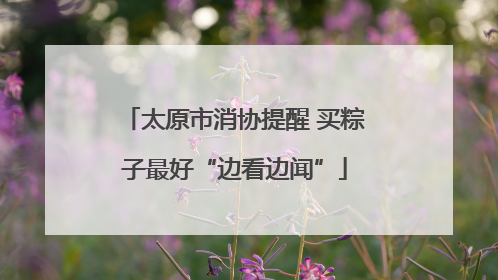 太原市消协提醒 买粽子最好“边看边闻”
