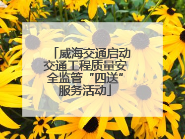 威海交通启动交通工程质量安全监管“四送”服务活动