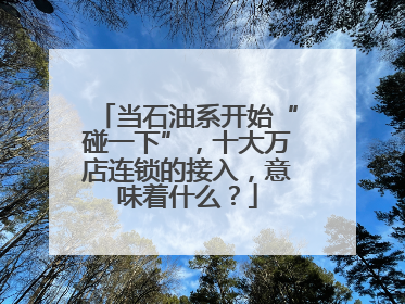 当石油系开始“碰一下”，十大万店连锁的接入，意味着什么？