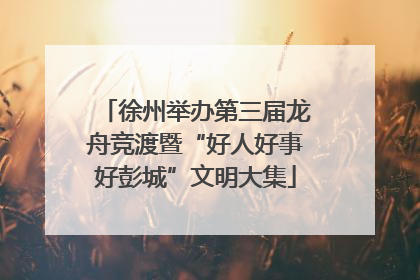 徐州举办第三届龙舟竞渡暨“好人好事好彭城”文明大集