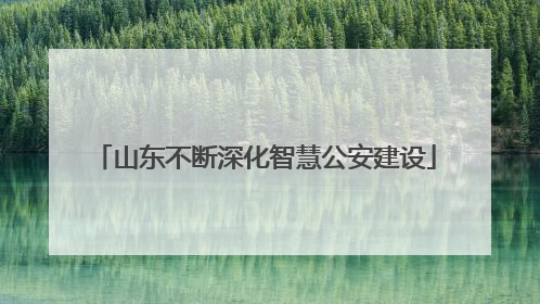 山东不断深化智慧公安建设
