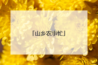 山乡农事忙