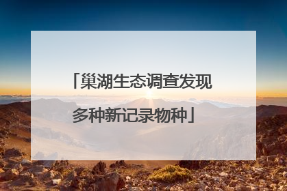 巢湖生态调查发现多种新记录物种