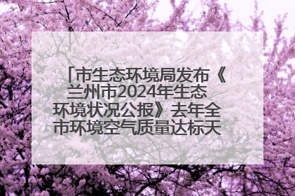 市生态环境局发布《兰州市2024年生态环境状况公报》去年全市环境空气质量达标天数301天