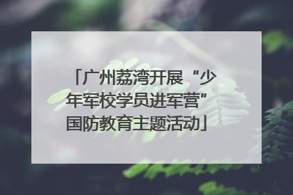 广州荔湾开展“少年军校学员进军营”国防教育主题活动