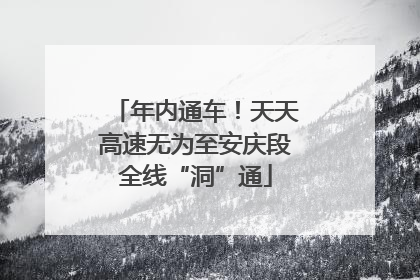 年内通车！天天高速无为至安庆段全线“洞”通
