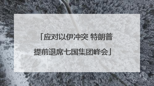 应对以伊冲突 特朗普提前退席七国集团峰会