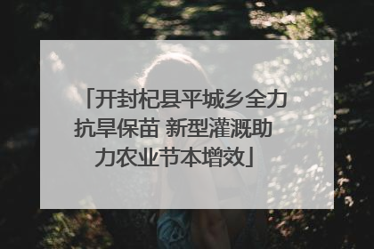 开封杞县平城乡全力抗旱保苗 新型灌溉助力农业节本增效
