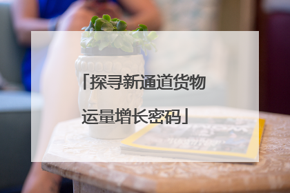 探寻新通道货物运量增长密码