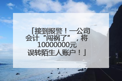 接到报警！一公司会计“闯祸了”，将10000000元误转陌生人账户！