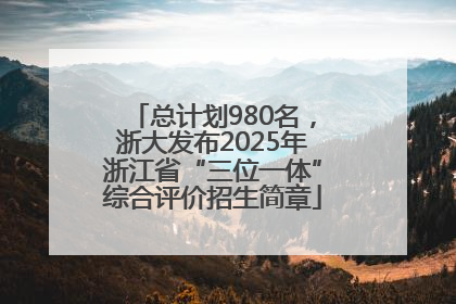 总计划980名，浙大发布2025年浙江省“三位一体”综合评价招生简章