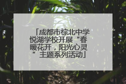 成都市棕北中学悦湖学校开展“春暖花开，阳光心灵”主题系列活动