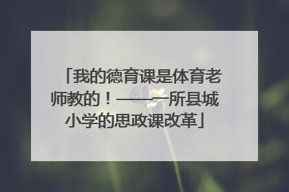 我的德育课是体育老师教的！——一所县城小学的思政课改革