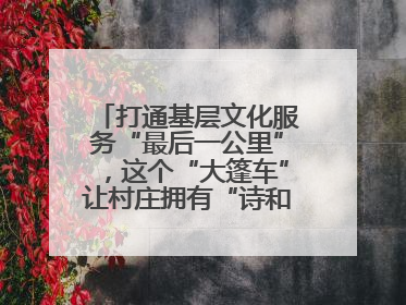 打通基层文化服务“最后一公里”，这个“大篷车”让村庄拥有“诗和远方”