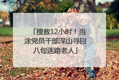 搜救12小时！当涂党员干部深山寻回八旬迷路老人