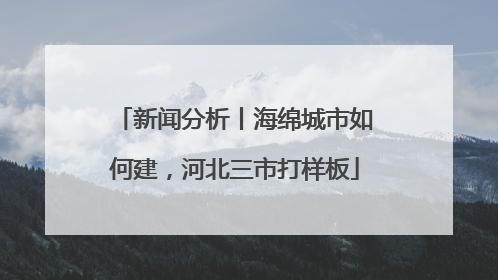 新闻分析丨海绵城市如何建，河北三市打样板