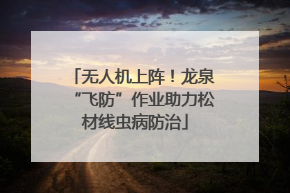 无人机上阵！龙泉“飞防”作业助力松材线虫病防治