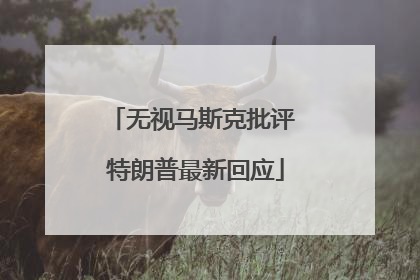无视马斯克批评 特朗普最新回应