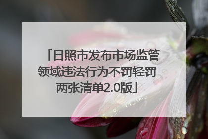 日照市发布市场监管领域违法行为不罚轻罚两张清单2.0版