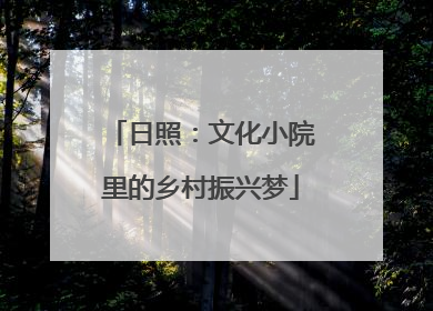 日照：文化小院里的乡村振兴梦