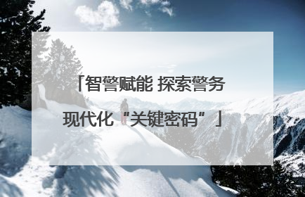智警赋能 探索警务现代化“关键密码”