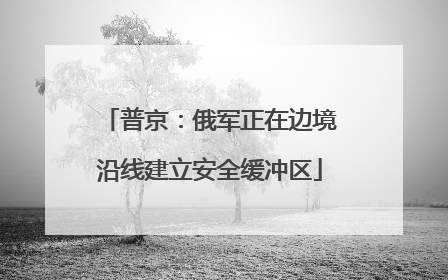 普京：俄军正在边境沿线建立安全缓冲区