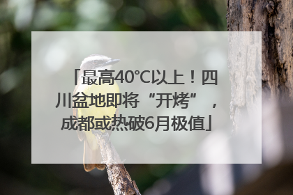 最高40℃以上！四川盆地即将“开烤”，成都或热破6月极值