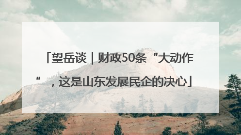 望岳谈｜财政50条“大动作”，这是山东发展民企的决心