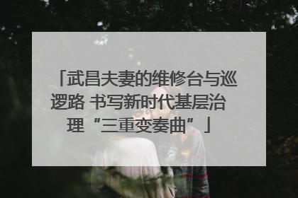 武昌夫妻的维修台与巡逻路 书写新时代基层治理“三重变奏曲”