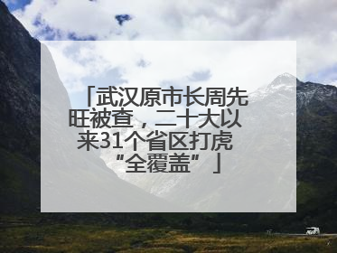武汉原市长周先旺被查，二十大以来31个省区打虎“全覆盖”