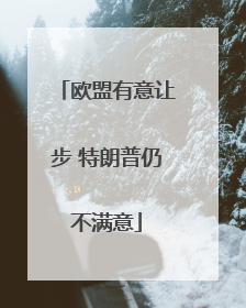 欧盟有意让步 特朗普仍不满意