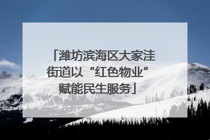 潍坊滨海区大家洼街道以“红色物业”赋能民生服务